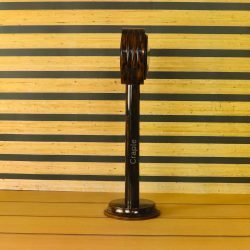 Tall Handcrafted Wooden Pedestal Clock | Brown Black Antique Finish, Unique Dial | Vintage Desk & Shelf Decor Gift - Image 3