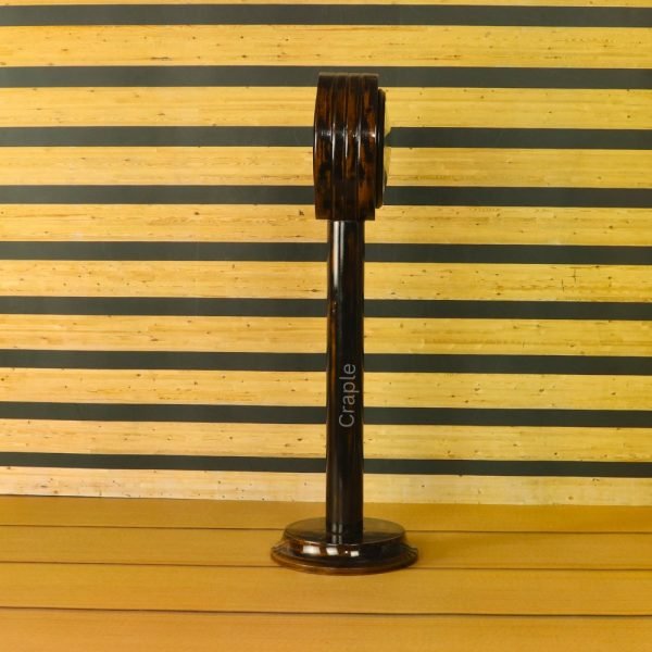 Tall Handcrafted Wooden Pedestal Clock | Brown Black Antique Finish, Unique Dial | Vintage Desk & Shelf Decor Gift - Image 3
