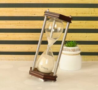 Hexagon Style Brass Wood Sand Timer
