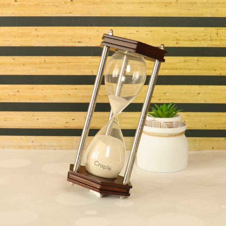 Hexagon Style Brass Wood Sand Timer