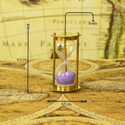 Petite Shiny Brass 1-Minute Sand Timer | Purple Sand, Classic Design | Desk Focus Aid & Charming Gift - Image 5