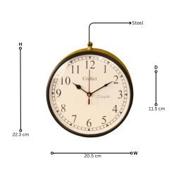 Double-Sided Brass Coated Steel Station Clock | Ornate Wall Bracket | Vintage Inspired Home & Office Decor - Image 6