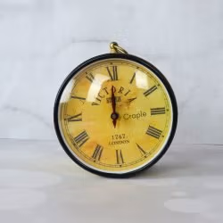 Golden Brass Coated Double-Sided Steel Station Clock | Ornate Wall Bracket, Victoria London Style | Vintage Home Decor Gift - Image 5