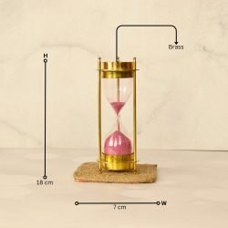 Dual Compass Attached Solid Brass Handmade Gold 5 Min Beautiful Gifting Sand Timer - Image 5