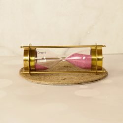 Dual Compass Attached Solid Brass Handmade Gold 5 Min Beautiful Gifting Sand Timer - Image 4