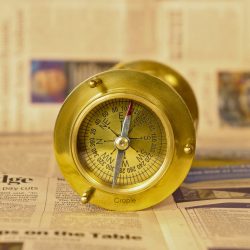 Dual Compass Attached Solid Brass Handmade Gold 5 Min Beautiful Gifting Sand Timer - Image 3