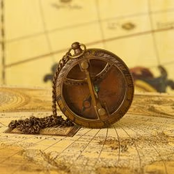 Gilbert & Sons Pocket Sundial Compass | Antique Brass, Foldable Gnomon & Chain | Vintage Navigational Keepsake - Image 5