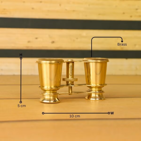 Shiny Brass Decorative Binoculars | Functional Adjustable Wheel | Desk Decor & Unique Gift - Image 6