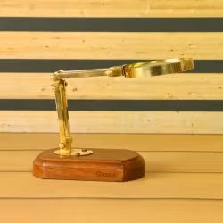 Shiny Brass Desk Magnifier | Adjustable Folding Arm, Handcrafted | Reading Aid & Vintage Desk Decor - Image 6