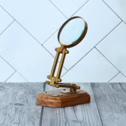 Brass & Wood Adjustable Magnifier | Antique Folding Arm, Vintage Style | Reading, Inspection & Collector's Aid - Image 7