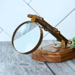 Brass & Wood Adjustable Magnifier | Antique Folding Arm, Vintage Style | Reading, Inspection & Collector's Aid - Image 6