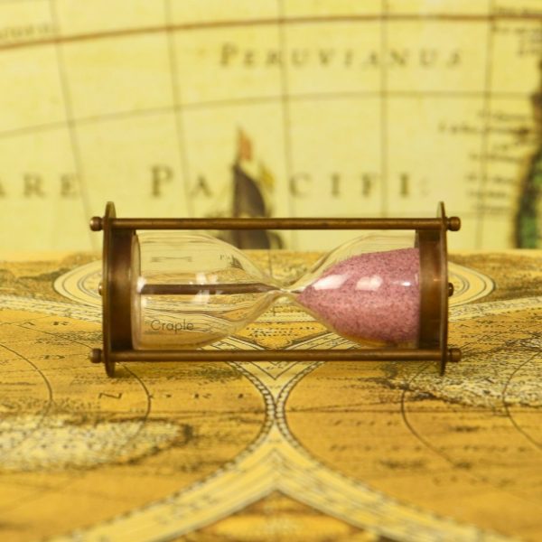 Makers To The Queen Mad Over Decor 1 Min Small Size Brass Made Antique Sand Timer - Image 2