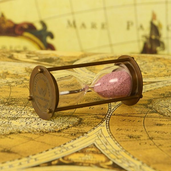 Makers To The Queen Mad Over Decor 1 Min Small Size Brass Made Antique Sand Timer - Image 3