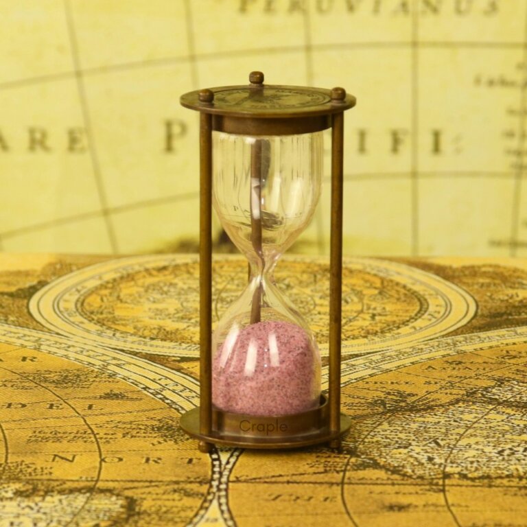 Makers To The Queen Mad Over Decor 1 Min Small Size Brass Made Antique Sand Timer