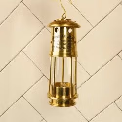 Handcrafted Antique Brass Miner's Lantern | Functional Oil Lamp | Industrial Vintage Decor Gift - Image 4