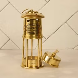 Handcrafted Antique Brass Miner's Lantern | Functional Oil Lamp | Industrial Vintage Decor Gift - Image 5