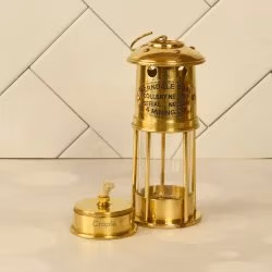 Handcrafted Antique Brass Miner's Lantern | Functional Oil Lamp | Industrial Vintage Decor Gift - Image 6