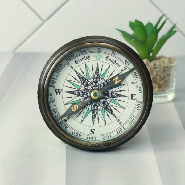 Robert Forest Masters Voice London 1920 Vintage Brass Antique Poem Compass - Image 5