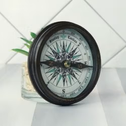 Robert Forest Masters Voice London 1920 Vintage Brass Antique Poem Compass - Image 4