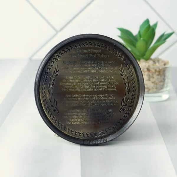 Robert Forest Masters Voice London 1920 Vintage Brass Antique Poem Compass - Image 3