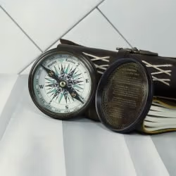 Robert Forest Masters Voice London 1920 Vintage Brass Antique Poem Compass - Image 2