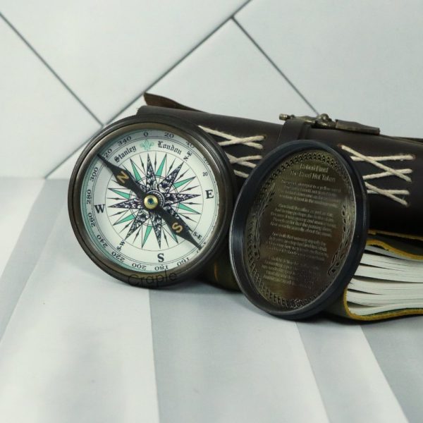 Robert Forest Masters Voice London 1920 Vintage Brass Antique Poem Compass - Image 2
