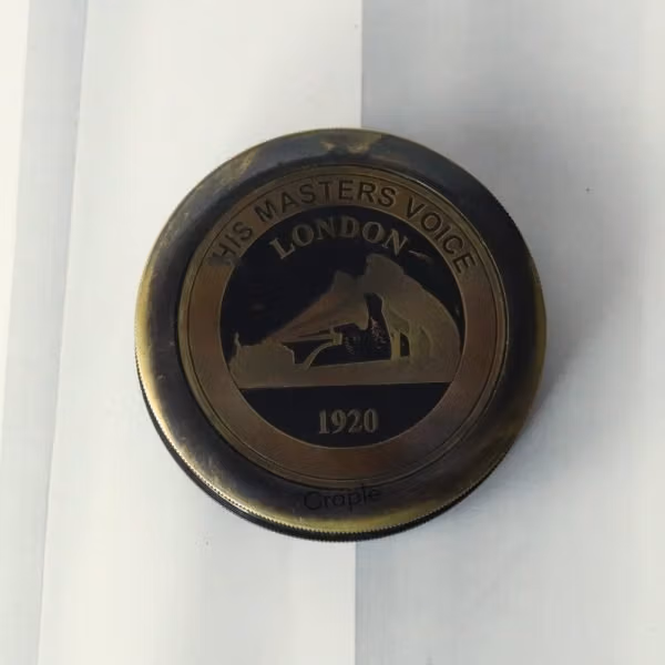 Robert Forest Masters Voice London 1920 Vintage Brass Antique Poem Compass - Image 6