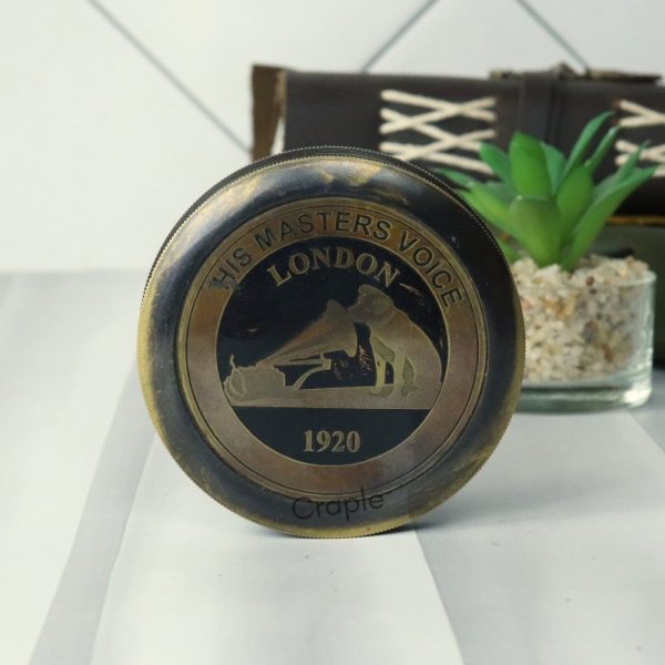 Robert Forest Masters Voice London 1920 Vintage Brass Antique Poem Compass - Image 1
