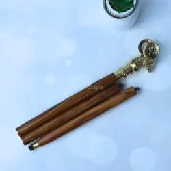 Rosewood Handcrafted Goat Cane Teak Polished Walking Stick - Image 3