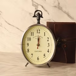 Silver Aluminium Desk & Hanging Clock | Handcrafted, Classic Numerals | Franklin & Murphy Oxford Style Decor Gift - Image 2