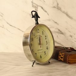 Silver Aluminium Desk & Hanging Clock | Handcrafted, Classic Numerals | Franklin & Murphy Oxford Style Decor Gift - Image 3
