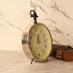 Silver Aluminium Desk & Hanging Clock | Handcrafted, Classic Numerals | Franklin & Murphy Oxford Style Decor Gift - Image 3