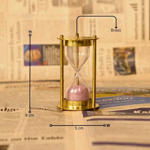 Small & Beautiful Design Vintage Style Nautical Handmade 1 Min Brass Sand Timer - Image 5