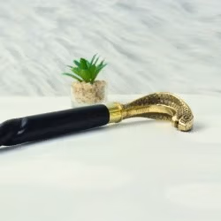 Solid Brass Cobra Handle Wooden Spiral Design Black Polished Vintage Stylish Walking Stick - Image 3