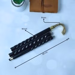 Solid Brass Cobra Handle Wooden Spiral Design Black Polished Vintage Stylish Walking Stick - Image 4