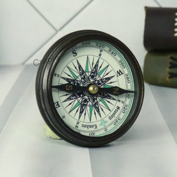 Stanley London Black Antique Brass Compass | Engraved Poem, Handcrafted | Collector's Pocket Gift - Image 4