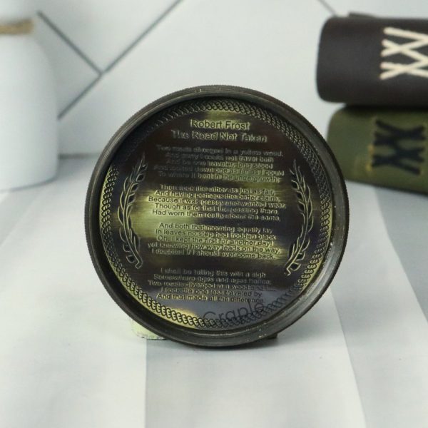 Stanley London Black Antique Brass Compass | Engraved Poem, Handcrafted | Collector's Pocket Gift - Image 3