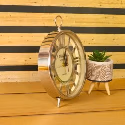 Skeleton Frame Silver Aluminium Clock | Desk & Wall Mountable | J. William Sons Oxford Style Decor Gift - Image 2