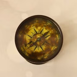 Dual Compass Attached Top & Bottom Brass Made Premium Antique Finish 6 Min Sand Timer, Premium Gift Item - Image 6