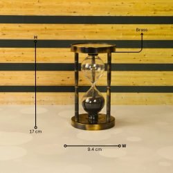 Dual Compass Attached Top & Bottom Brass Made Premium Antique Finish 6 Min Sand Timer, Premium Gift Item - Image 7