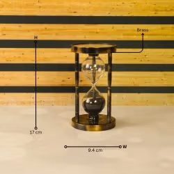 Dual Compass Attached Top & Bottom Brass Made Premium Antique Finish 6 Min Sand Timer, Premium Gift Item - Image 7