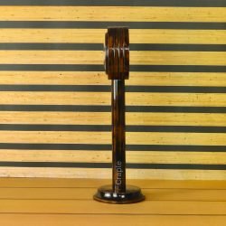 Colorful Number Tiles Pedestal Clock | Antique Wooden, Tall Design, Rustic Finish | Unique Desk & Shelf Decor Gift - Image 2