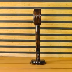 Colorful Number Tiles Pedestal Clock | Antique Wooden, Tall Design, Rustic Finish | Unique Desk & Shelf Decor Gift - Image 2
