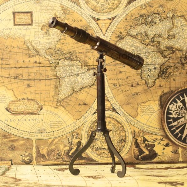 W. Ottway Stand Brass Telescope | Black Antique, Detachable Scope, Collapsible Tripod, Tilt Function | Desk Decor & Gift - Image 7