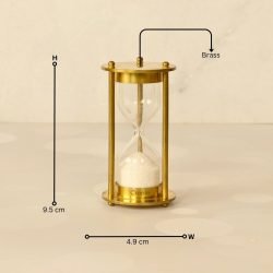 White Sand 1 Minute Nautical Vintage Brass Sand Timer, Ideal for Gifting - Image 5