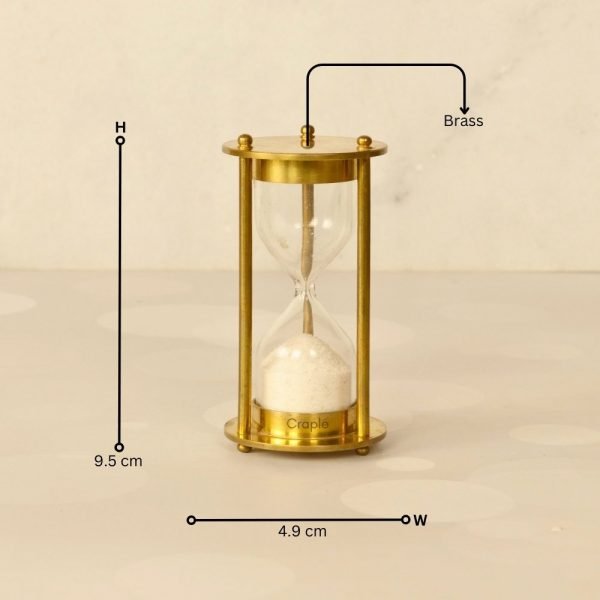 White Sand 1 Minute Nautical Vintage Brass Sand Timer, Ideal for Gifting - Image 5
