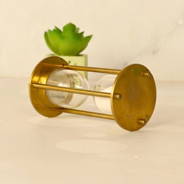 White Sand 1 Minute Nautical Vintage Brass Sand Timer, Ideal for Gifting - Image 2