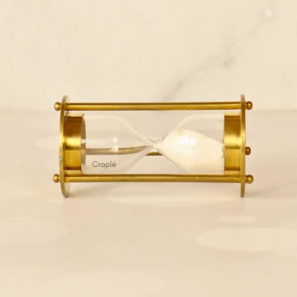 White Sand 1 Minute Nautical Vintage Brass Sand Timer, Ideal for Gifting - Image 3