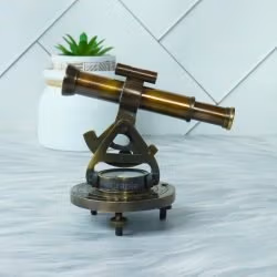 Antique Brass Alidade Telescope | Built-in Compass, Extending Scope | Surveying Decor & Unique Nautical Gift - Image 3
