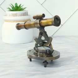 Antique Brass Alidade Telescope | Built-in Compass, Extending Scope | Surveying Decor & Unique Nautical Gift - Image 4